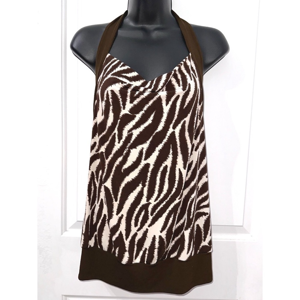IZ Byer brown & cream halter top